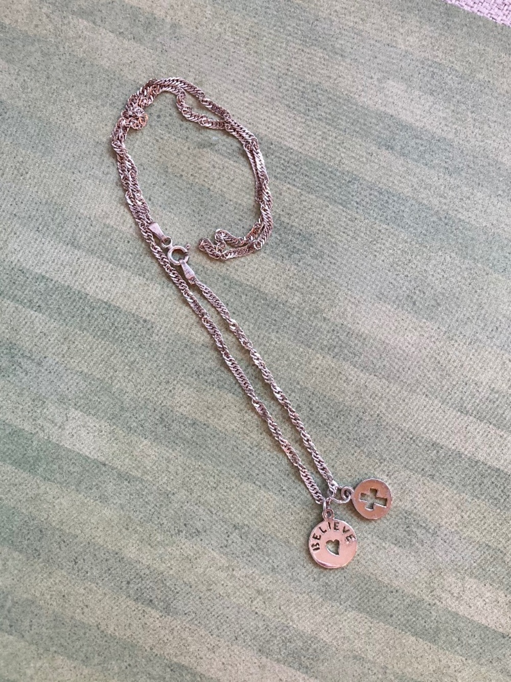 Sterling "Believe" Pendant and Chain